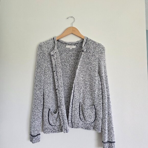 Loft Teddy Terrycloth Knit Cardigan Sweater Neutral Colors, Office wear, capsule - Picture 6 of 10